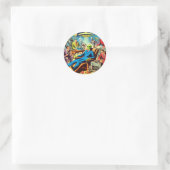 UFO Alien Sci-Fi Retro Comics Ronde Sticker (Tas)