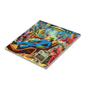 UFO Alien Sci-Fi Retro Comics Tegeltje (Zijkant)
