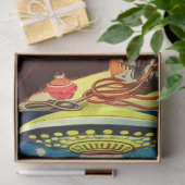 UFO Alien Sci-Fi Retro Comics Tissuepapier (Geschenk)