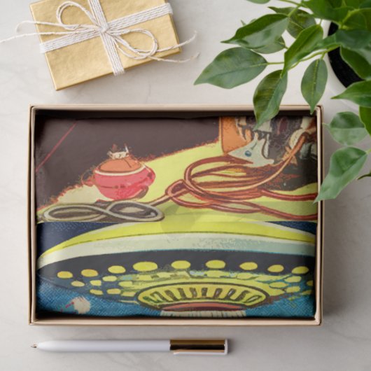 UFO Alien Sci-Fi Retro Comics Tissuepapier (Geschenk)
