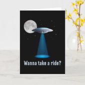 Ufo Alien Science Fiction Space Sci-Fi Funny Gift Kaart (Gele Bloem)