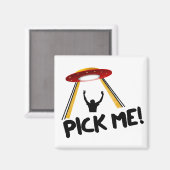 UFO Alien Ship - kies voor mij! Magneet (Voorkant / Achterkant)