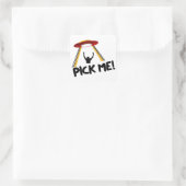 UFO Alien Ship - kies voor mij! Vierkante Sticker (Tas)