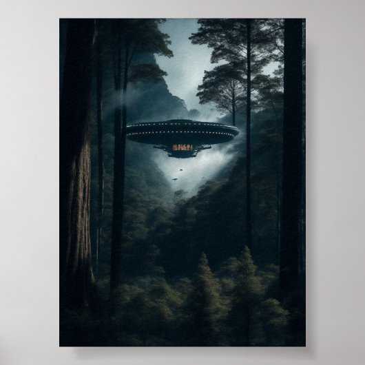 UFO Alien Space Digitale Posters & kunst aan de mu (Voorkant)