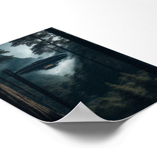 UFO Alien Space Digitale Posters & kunst aan de mu (Hoek)