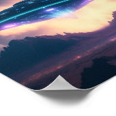 UFO Alien Space Digitale Posters & kunst aan de mu (Hoek)