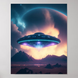 UFO Alien Space Digitale Posters & kunst aan de mu