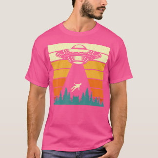 UFO Alien Sunset Retro T-shirt