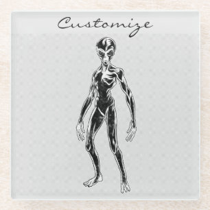 UFO Alien Thunder_Cove Glazen Onderzetter