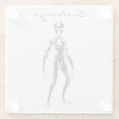 UFO Alien Thunder_Cove Glazen Onderzetter (Achterkant)