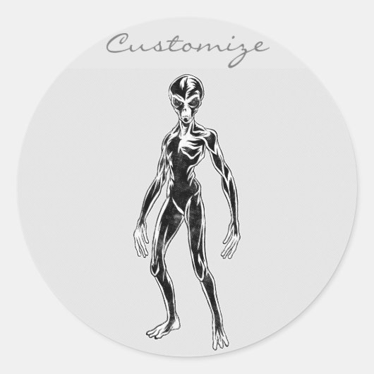 UFO Alien Thunder_Cove Ronde Sticker (Voorkant)