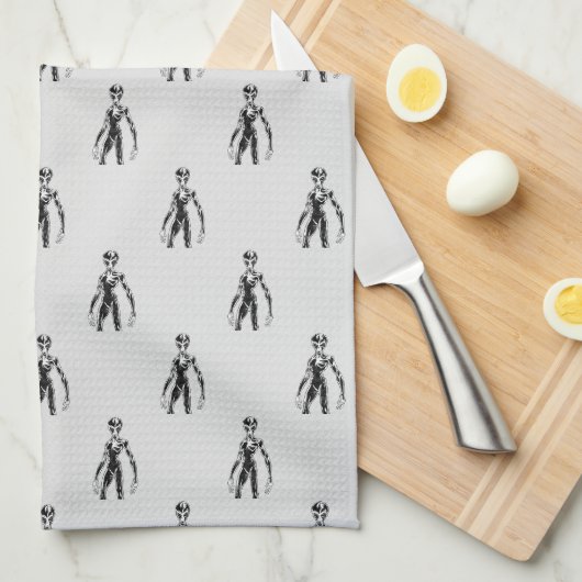 UFO Alien Thunder_Cove Theedoek (Quarter Fold)