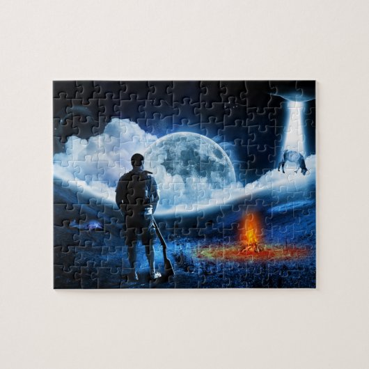 UFO Alien Veeontvoering Ruimteschip Legpuzzel (Horizontaal)