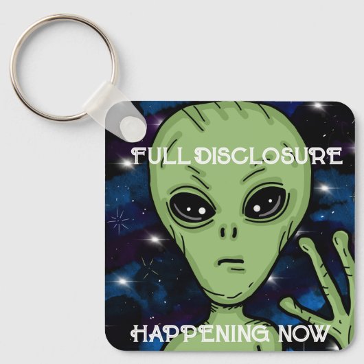 UFO Alien volledige openbaarmaking Sleutelhanger (Voorkant)