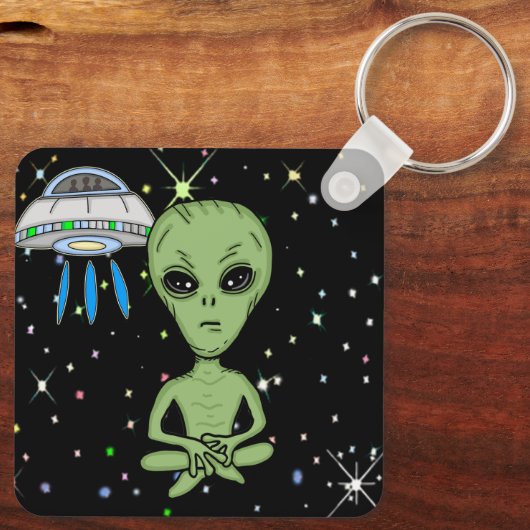 UFO Alien volledige openbaarmaking Sleutelhanger (Achterkant)