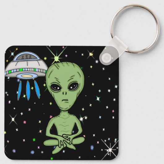 UFO Alien volledige openbaarmaking Sleutelhanger (Achterkant)