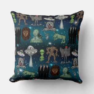 UFO Aliens Chupacabra Bigfoot Cryptids Kussen