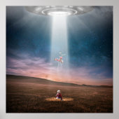 Ufo Aliens Landscape Evening Abduction Space Hoesj Poster (Voorkant)