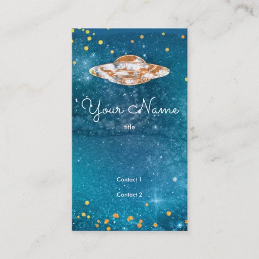 UFO - artistiek sterrenstelsel - QR-code Visitekaartje (Voorkant)