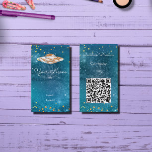 UFO - artistiek sterrenstelsel - QR-code Visitekaartje