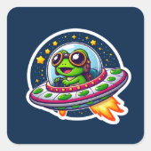UFO Baby Frog Vierkante Sticker (Voorkant)
