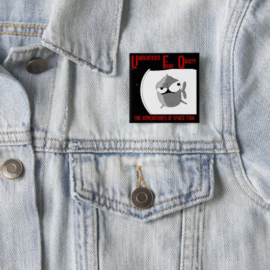 UFO (badge) Vierkante Button 5,1 Cm (In situ)