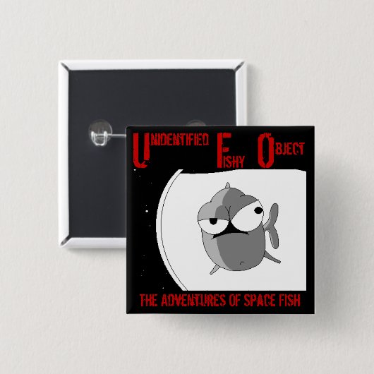 UFO (badge) Vierkante Button 5,1 Cm (Voorkant /achterkant)