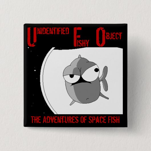 UFO (badge) Vierkante Button 5,1 Cm (Voorkant)