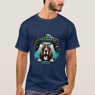 UFO Basset hound ontvoering T-shirt
