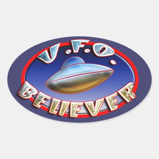 UFO Believer-Sticker Ovale Sticker (Voorkant)