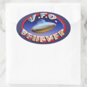 UFO Believer-Sticker Ovale Sticker (Tas)