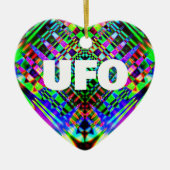 UFO (bewerk tekst) Hartvormig Ornament (Voorkant)