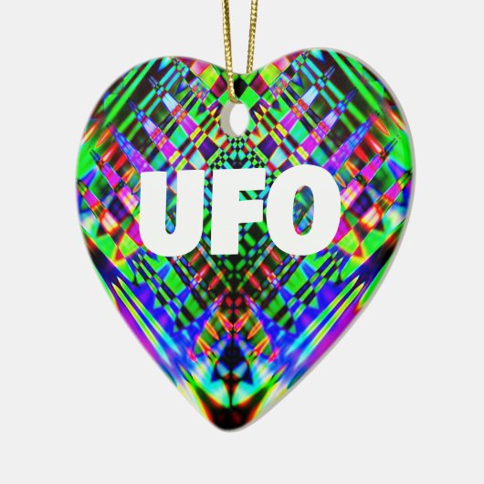UFO (bewerk tekst) Hartvormig Ornament (Links)