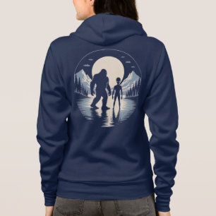UFO Bigfoot Ontmoeting Paranormale Nacht Scene Hoodie