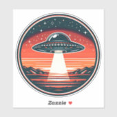 ufo bij Red Sunset Sticker (Vel)