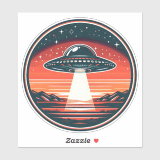  ufo bij Red Sunset Sticker