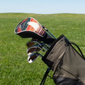  ufo bij rode zonsondergang gepersonaliseerd golfheadcover (Insitu)