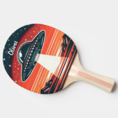 ufo bij rode zonsondergang gepersonaliseerd tafeltennisbatje (Zijkant)