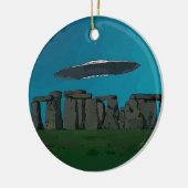 UFO bij Stone Henge Keramisch Ornament (Links)