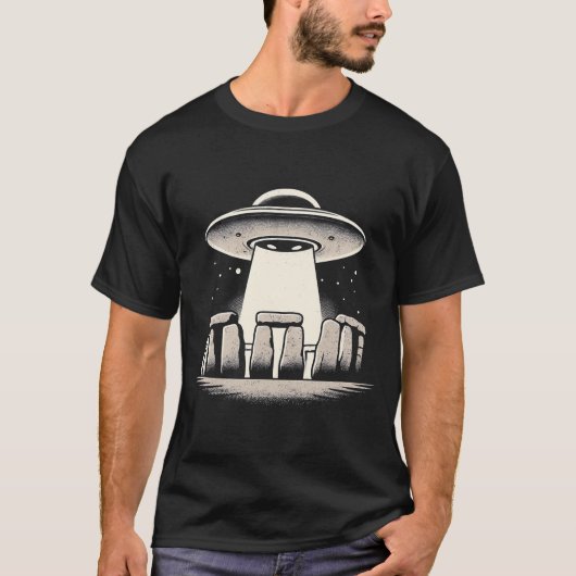 UFO bij Stonehenge T-shirt (Voorkant)