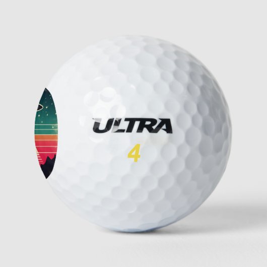 ufo bij zonsondergang gepersonaliseerd golfballen (Logo)