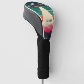  ufo bij zonsondergang gepersonaliseerd golfheadcover (Schuin)
