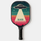  ufo bij zonsondergang gepersonaliseerd pickleball paddle (Voorkant)