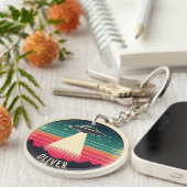  ufo bij zonsondergang gepersonaliseerd sleutelhanger (Voorkant Rechts)