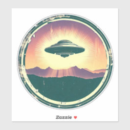ufo bij zonsondergang sticker