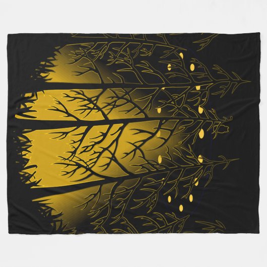UFO Blanket Cool UFO w. Owl Art Fleece Blanket (Voorkant (Horizontaal))