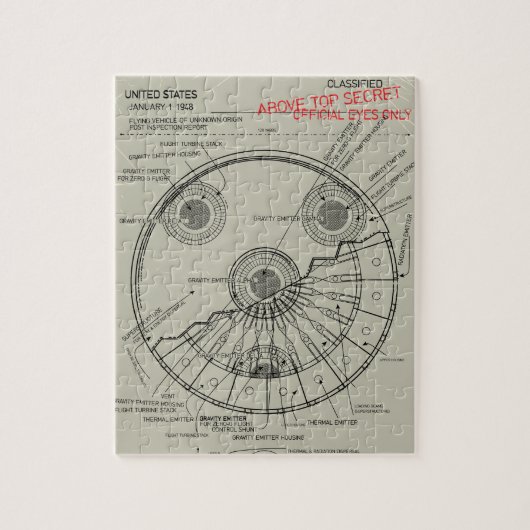 UFO-blauwdruk Legpuzzel (Verticaal)