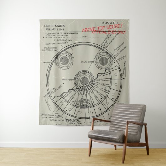 UFO-blauwdruk Wandkleed (In situ)