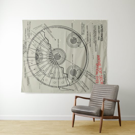 UFO-blauwdruk Wandkleed (In Situ (horizontaal))