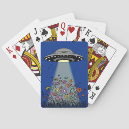 UFO Bloemen Opzuigend Pokerkaarten